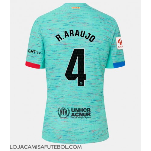 Camisa de Futebol Barcelona Ronald Araujo #4 Equipamento Alternativo Mulheres 2023-24 Manga Curta